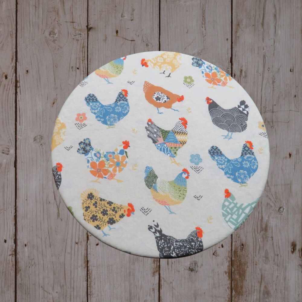 Reversible KitchenAid Bowl Cover: Chickens And Floral Print, Bowl Cover - Picture 3 of 6